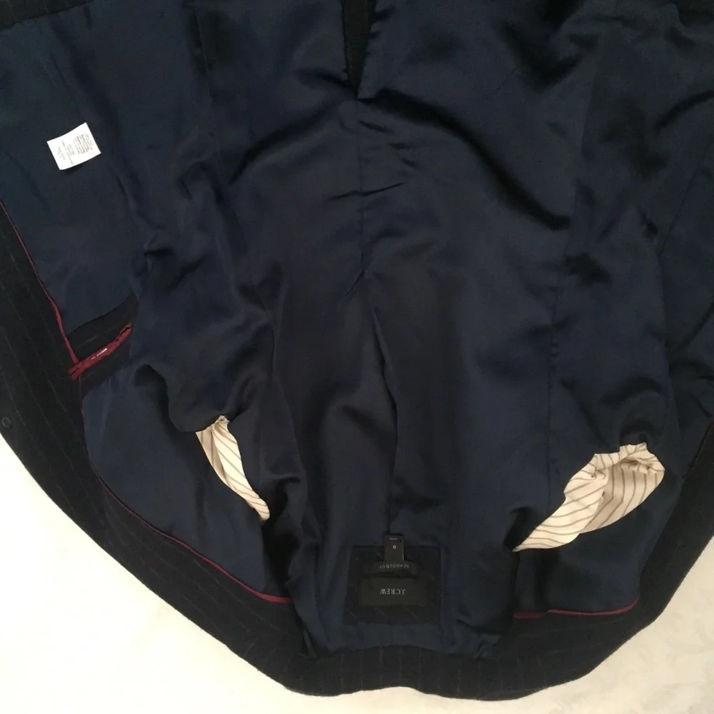 j. crew schoolboy navy gray pinstripe blazer
